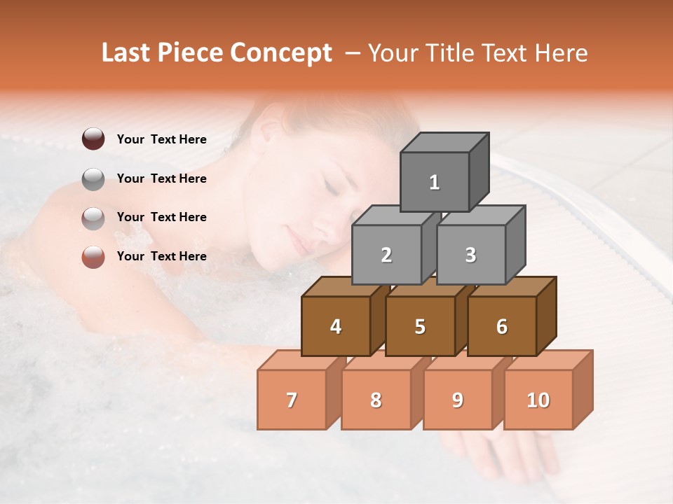 Pretty Blond Woman Relaxing In The Whirlpool PowerPoint Template