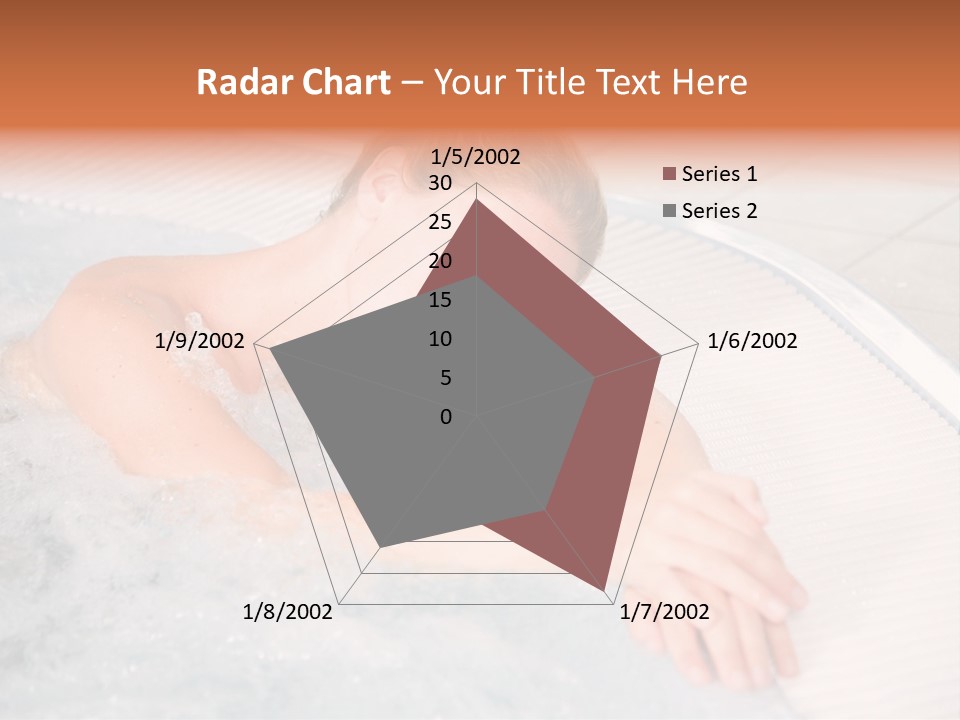 Pretty Blond Woman Relaxing In The Whirlpool PowerPoint Template