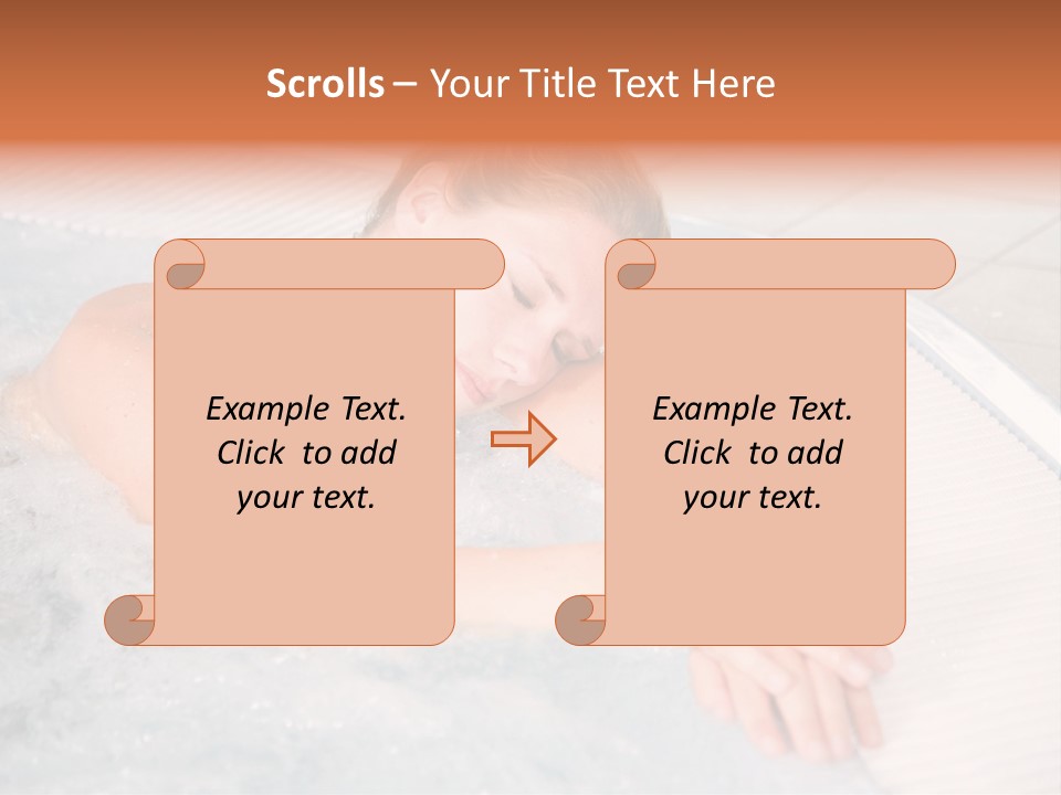 Pretty Blond Woman Relaxing In The Whirlpool PowerPoint Template