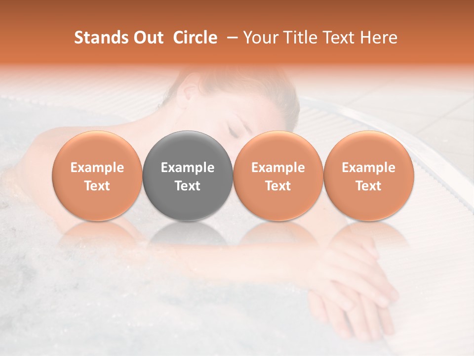 Pretty Blond Woman Relaxing In The Whirlpool PowerPoint Template
