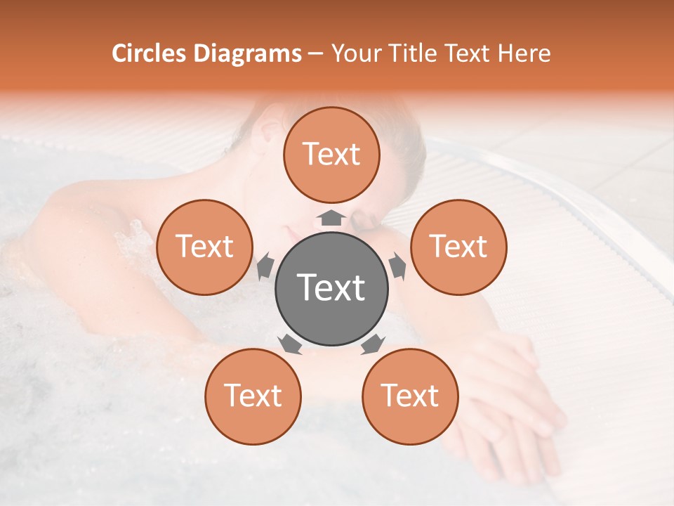 Pretty Blond Woman Relaxing In The Whirlpool PowerPoint Template