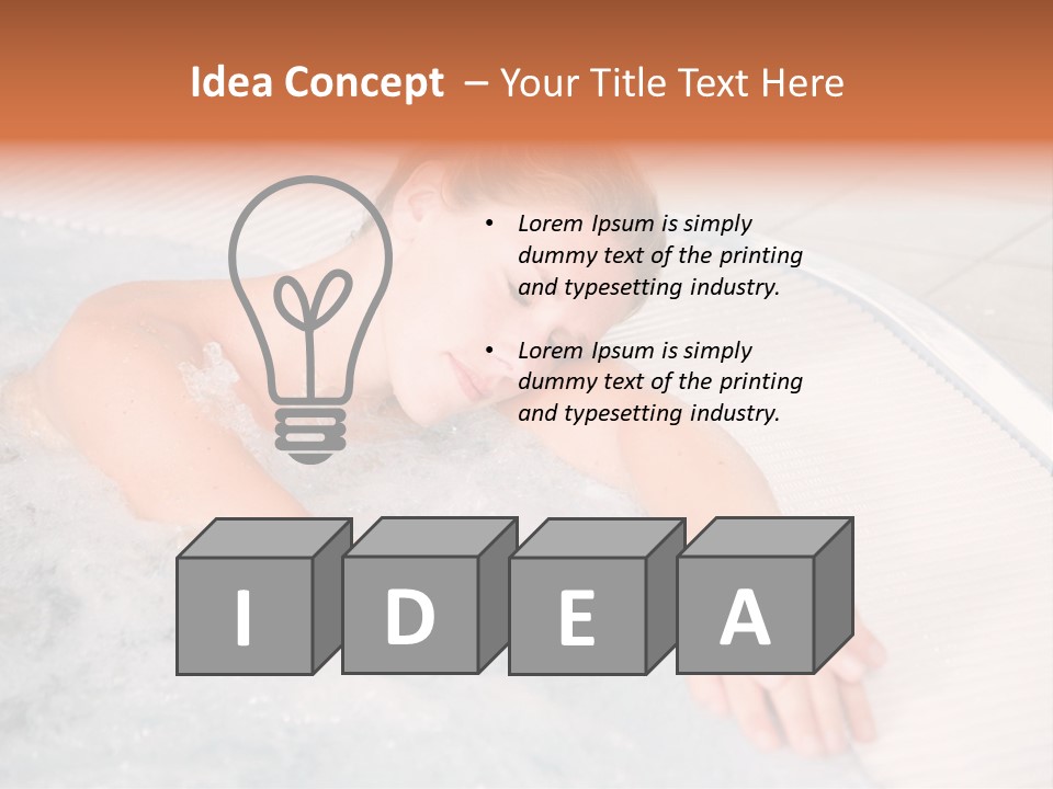 Pretty Blond Woman Relaxing In The Whirlpool PowerPoint Template