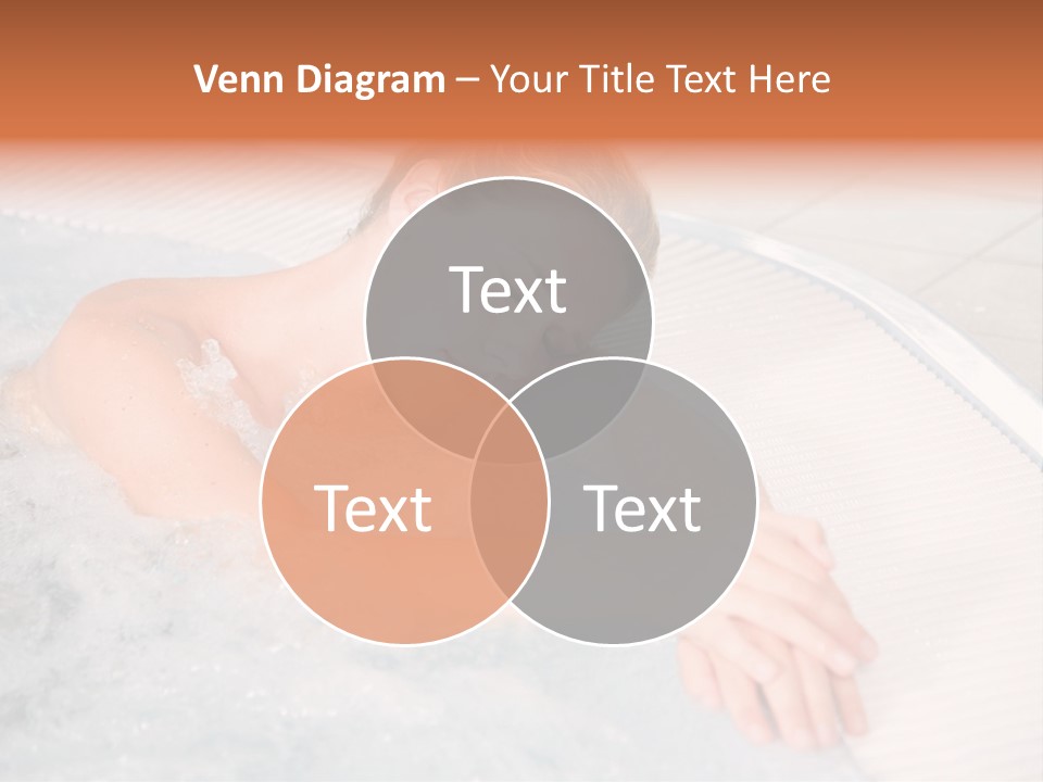 Pretty Blond Woman Relaxing In The Whirlpool PowerPoint Template