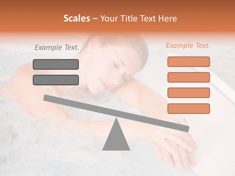 Pretty Blond Woman Relaxing In The Whirlpool PowerPoint Template