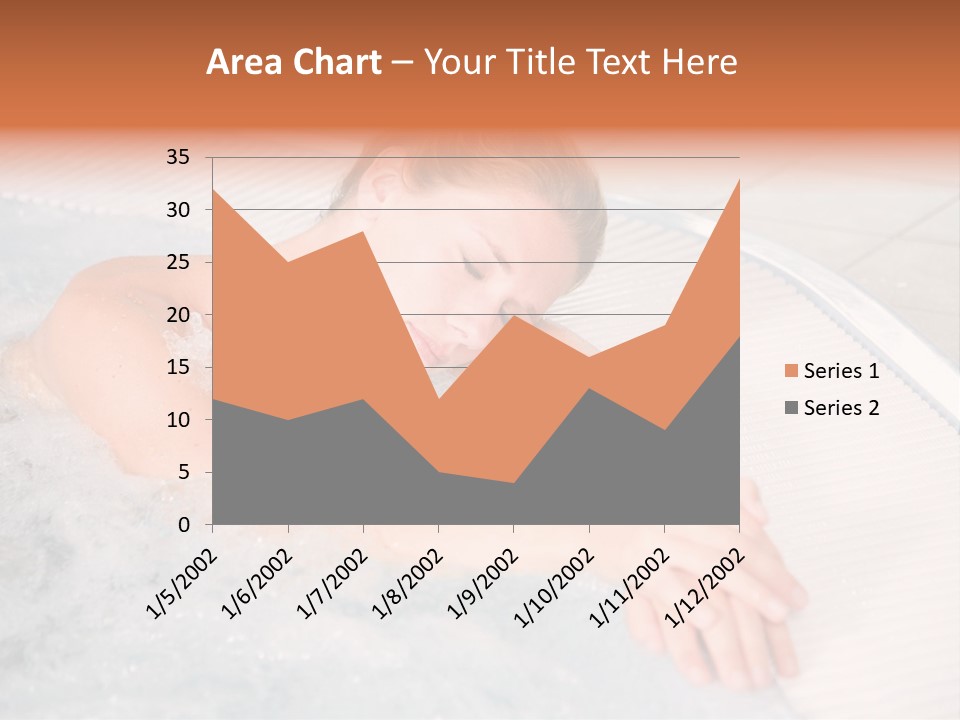 Pretty Blond Woman Relaxing In The Whirlpool PowerPoint Template