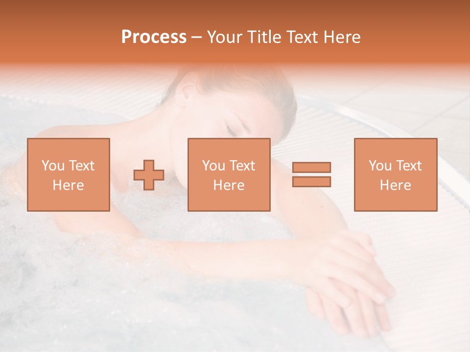 Pretty Blond Woman Relaxing In The Whirlpool PowerPoint Template