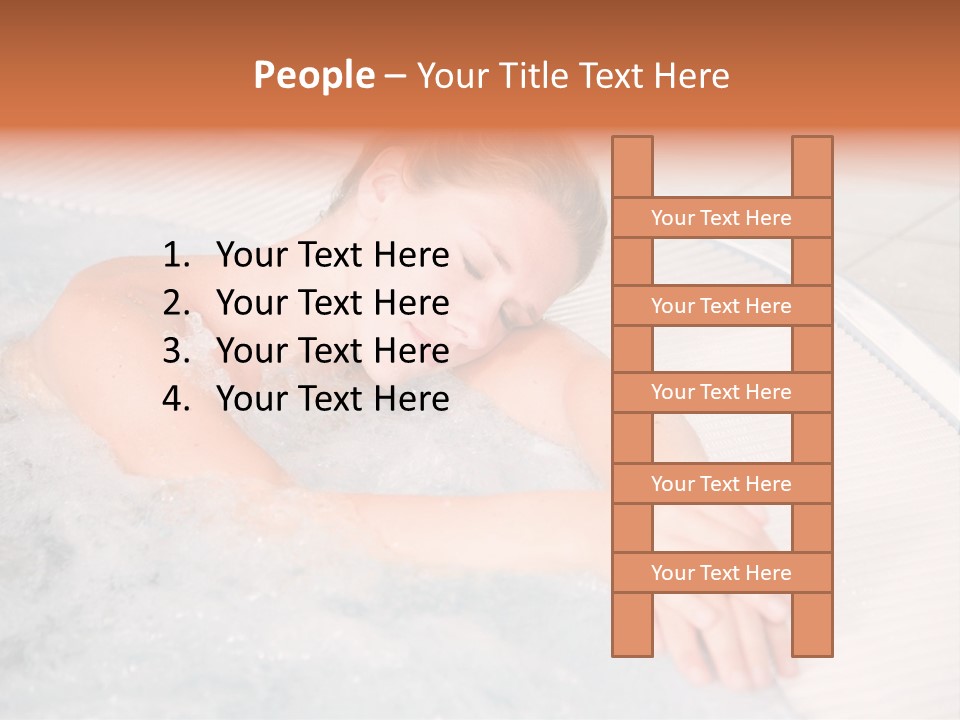 Pretty Blond Woman Relaxing In The Whirlpool PowerPoint Template