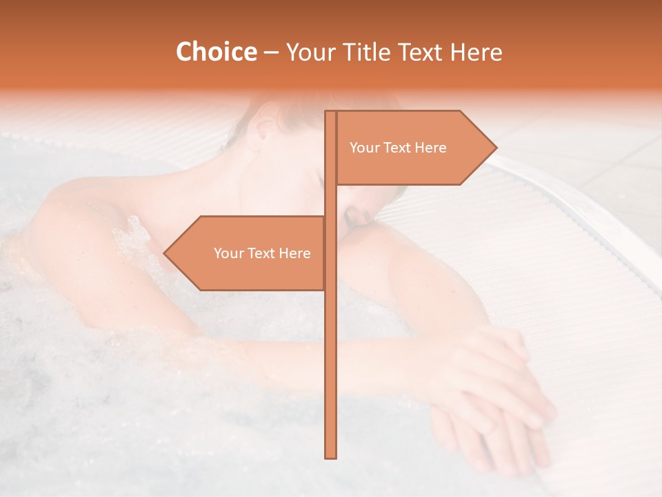 Pretty Blond Woman Relaxing In The Whirlpool PowerPoint Template