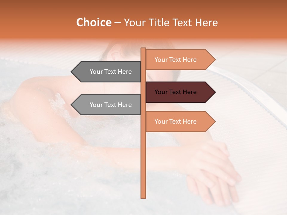 Pretty Blond Woman Relaxing In The Whirlpool PowerPoint Template