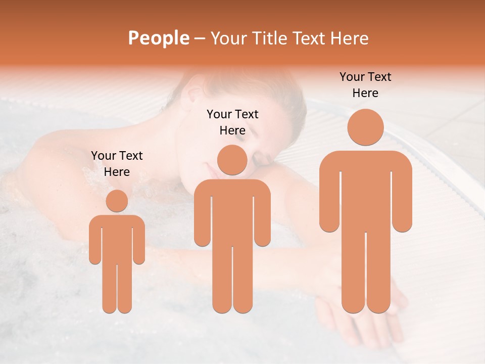 Pretty Blond Woman Relaxing In The Whirlpool PowerPoint Template