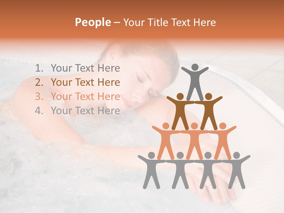 Pretty Blond Woman Relaxing In The Whirlpool PowerPoint Template