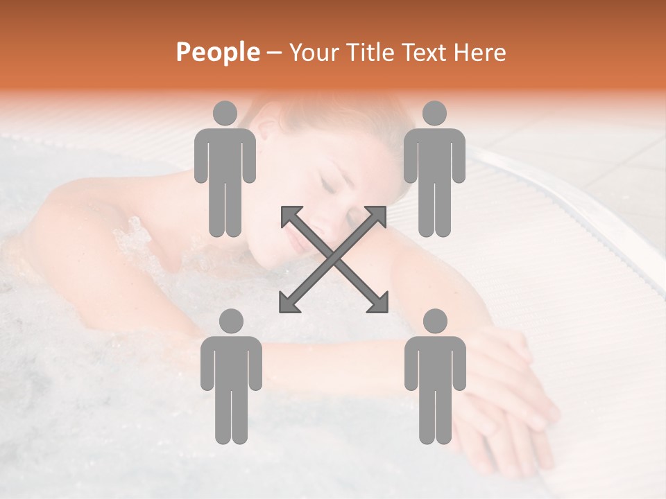Pretty Blond Woman Relaxing In The Whirlpool PowerPoint Template