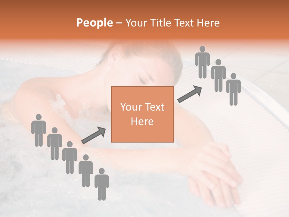 Pretty Blond Woman Relaxing In The Whirlpool PowerPoint Template