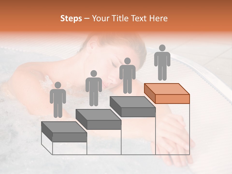 Pretty Blond Woman Relaxing In The Whirlpool PowerPoint Template
