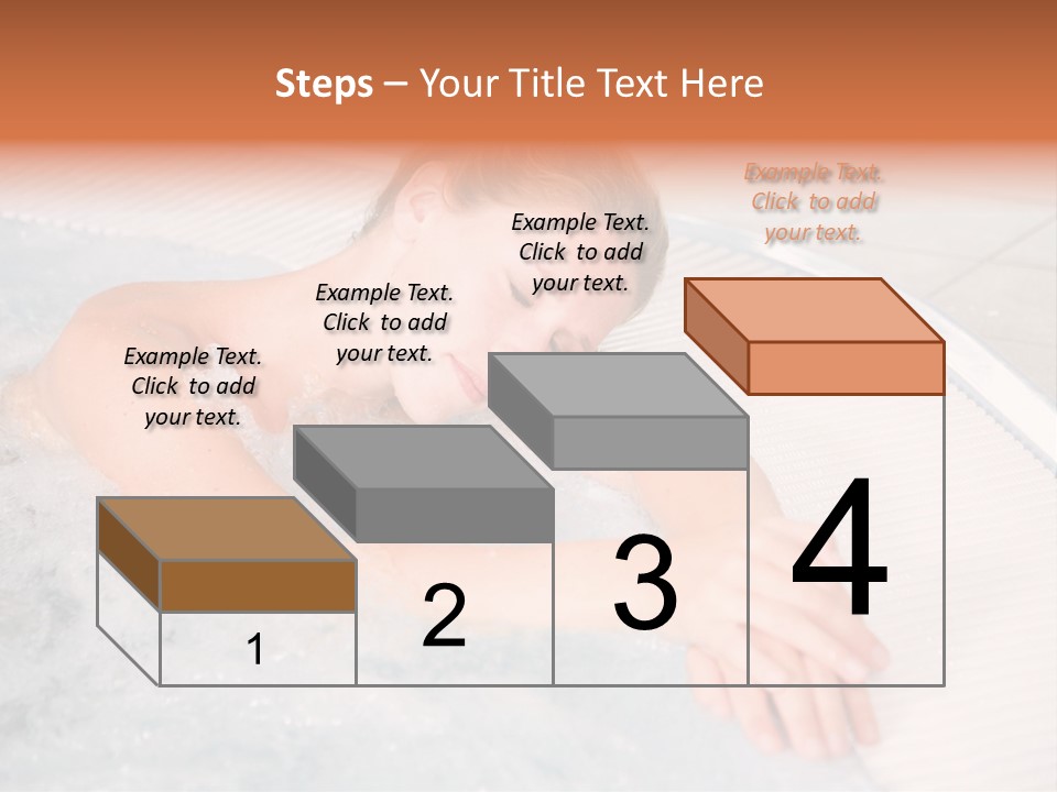 Pretty Blond Woman Relaxing In The Whirlpool PowerPoint Template