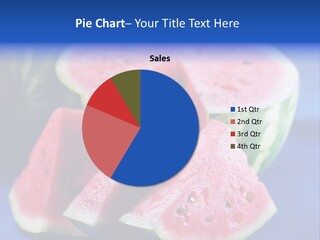 Water-Melon; Objects On Blue Background PowerPoint Template