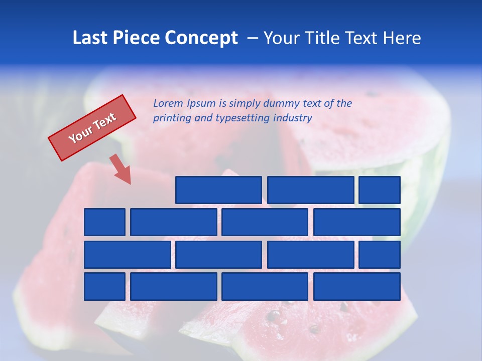 Water-Melon; Objects On Blue Background PowerPoint Template