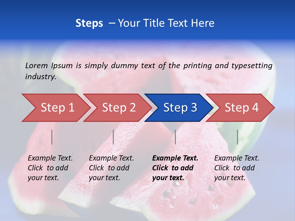 Water-Melon; Objects On Blue Background PowerPoint Template