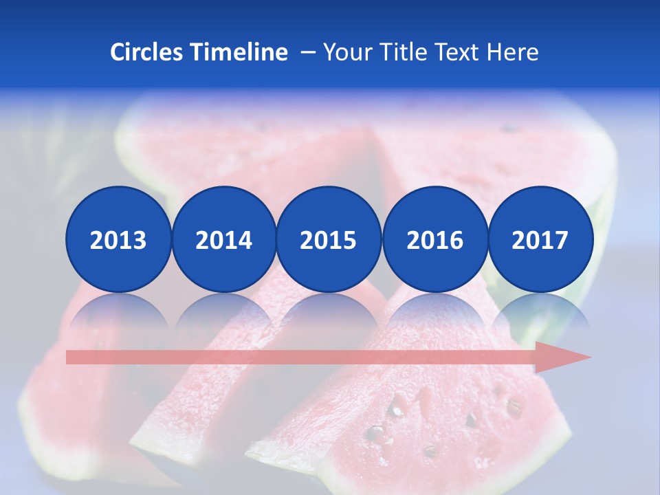 Water-Melon; Objects On Blue Background PowerPoint Template