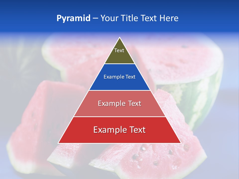 Water-Melon; Objects On Blue Background PowerPoint Template