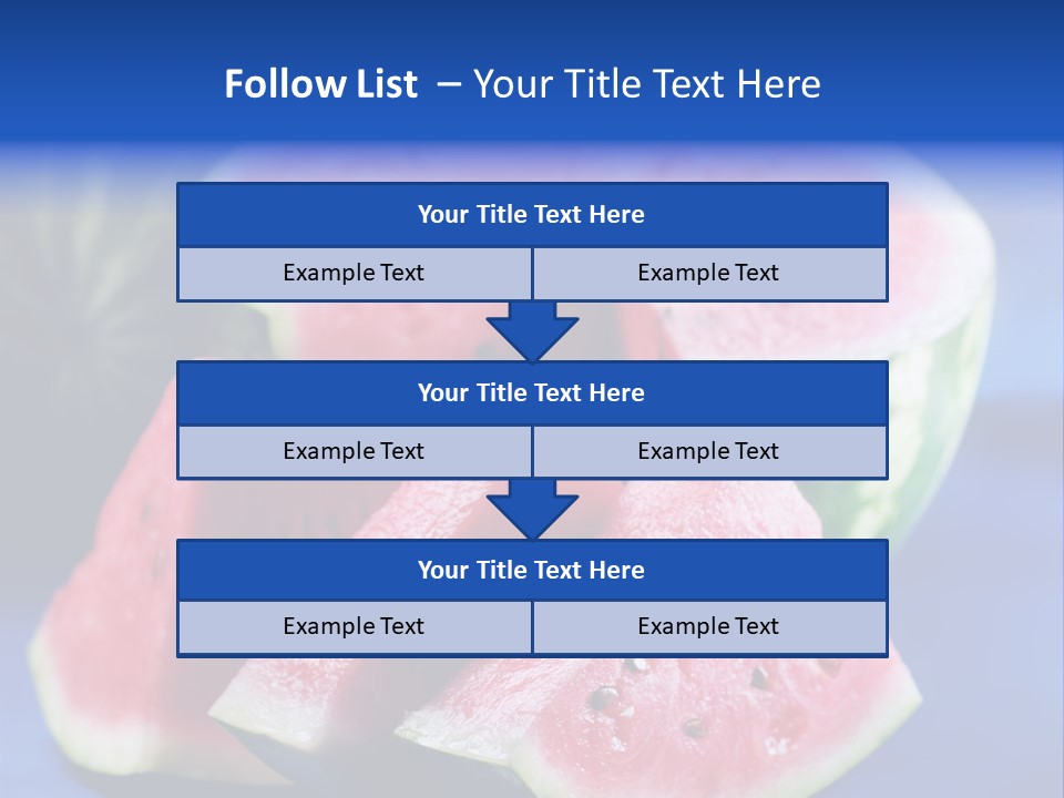 Water-Melon; Objects On Blue Background PowerPoint Template