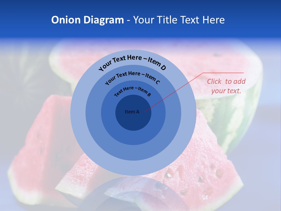 Water-Melon; Objects On Blue Background PowerPoint Template