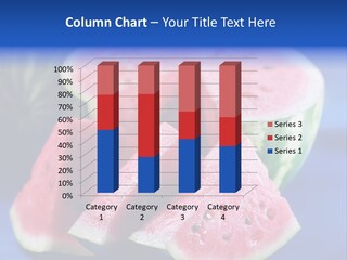 Water-Melon; Objects On Blue Background PowerPoint Template