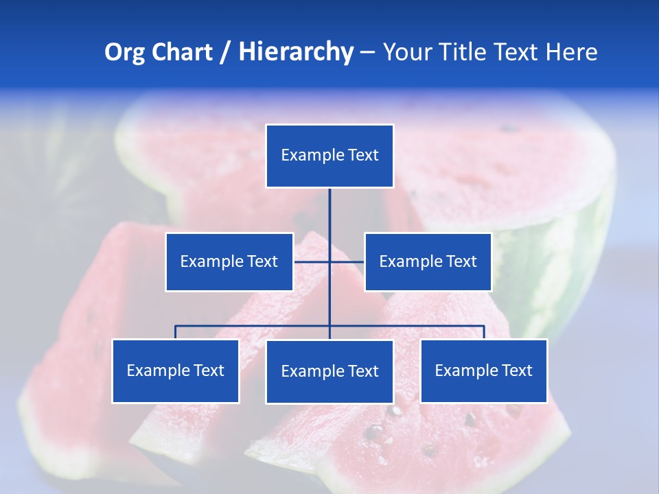 Water-Melon; Objects On Blue Background PowerPoint Template