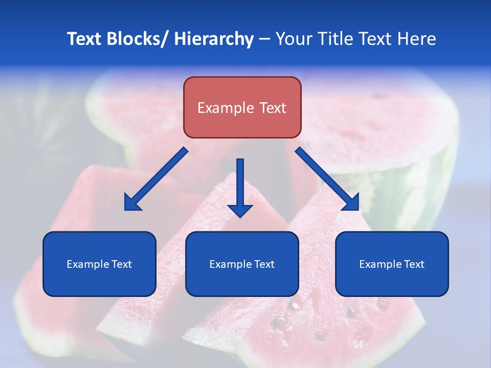 Water-Melon; Objects On Blue Background PowerPoint Template