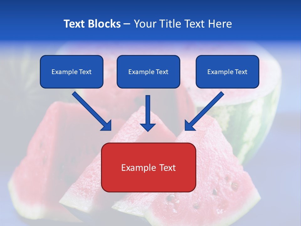 Water-Melon; Objects On Blue Background PowerPoint Template
