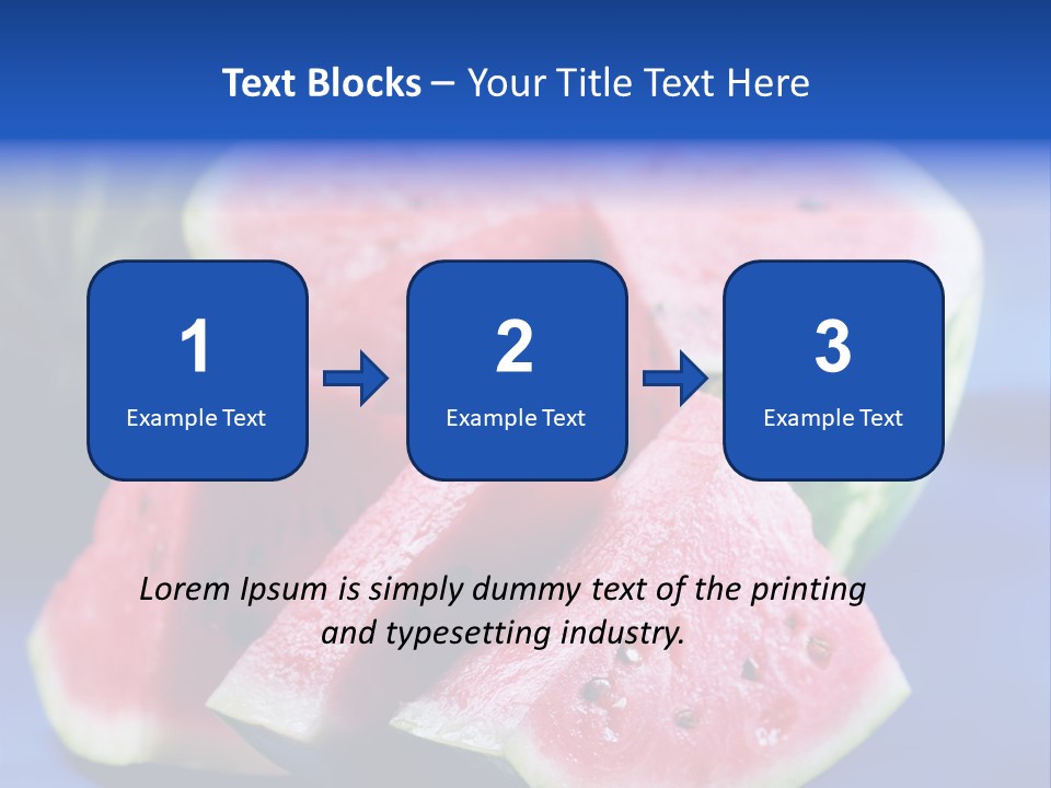 Water-Melon; Objects On Blue Background PowerPoint Template