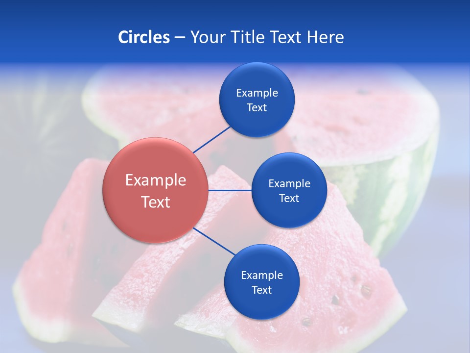 Water-Melon; Objects On Blue Background PowerPoint Template