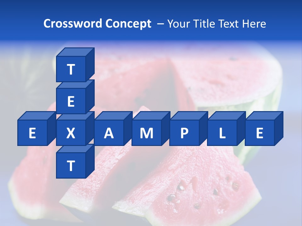 Water-Melon; Objects On Blue Background PowerPoint Template