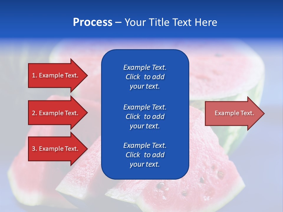 Water-Melon; Objects On Blue Background PowerPoint Template