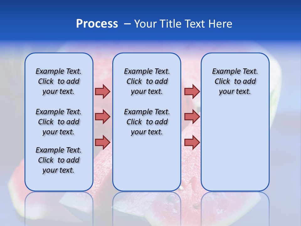 Water-Melon; Objects On Blue Background PowerPoint Template