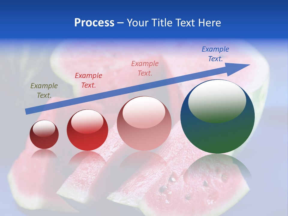 Water-Melon; Objects On Blue Background PowerPoint Template