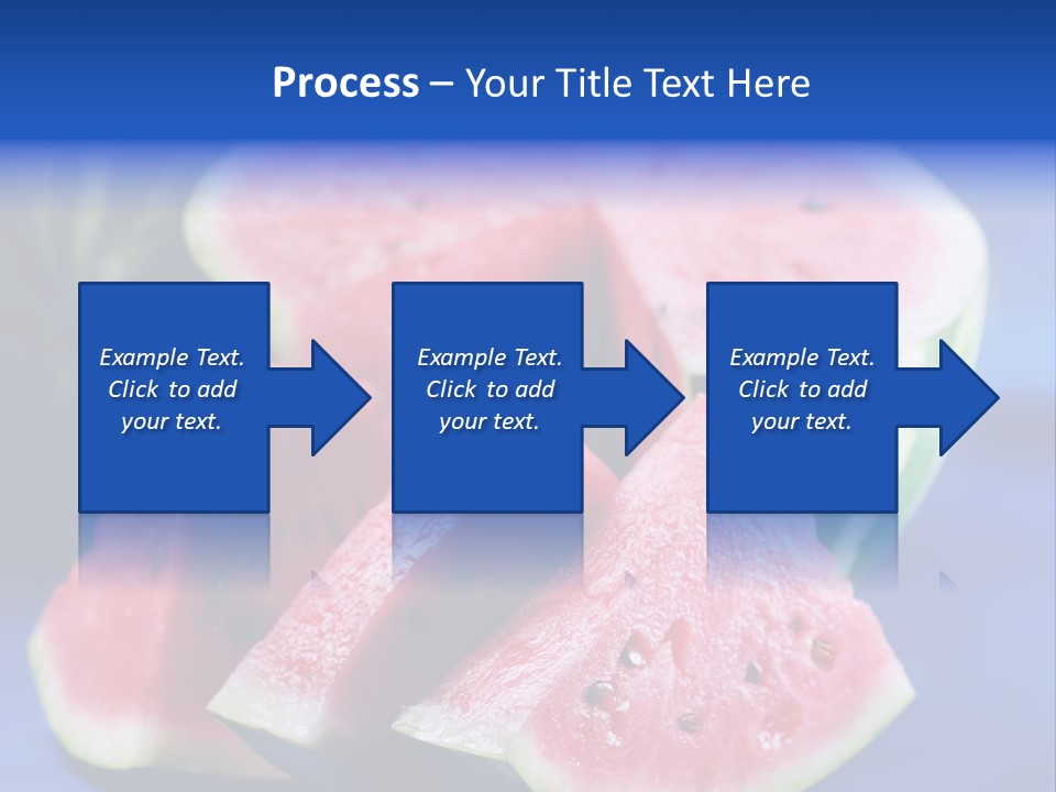 Water-Melon; Objects On Blue Background PowerPoint Template