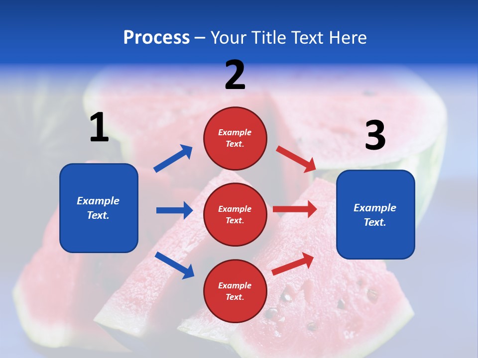 Water-Melon; Objects On Blue Background PowerPoint Template