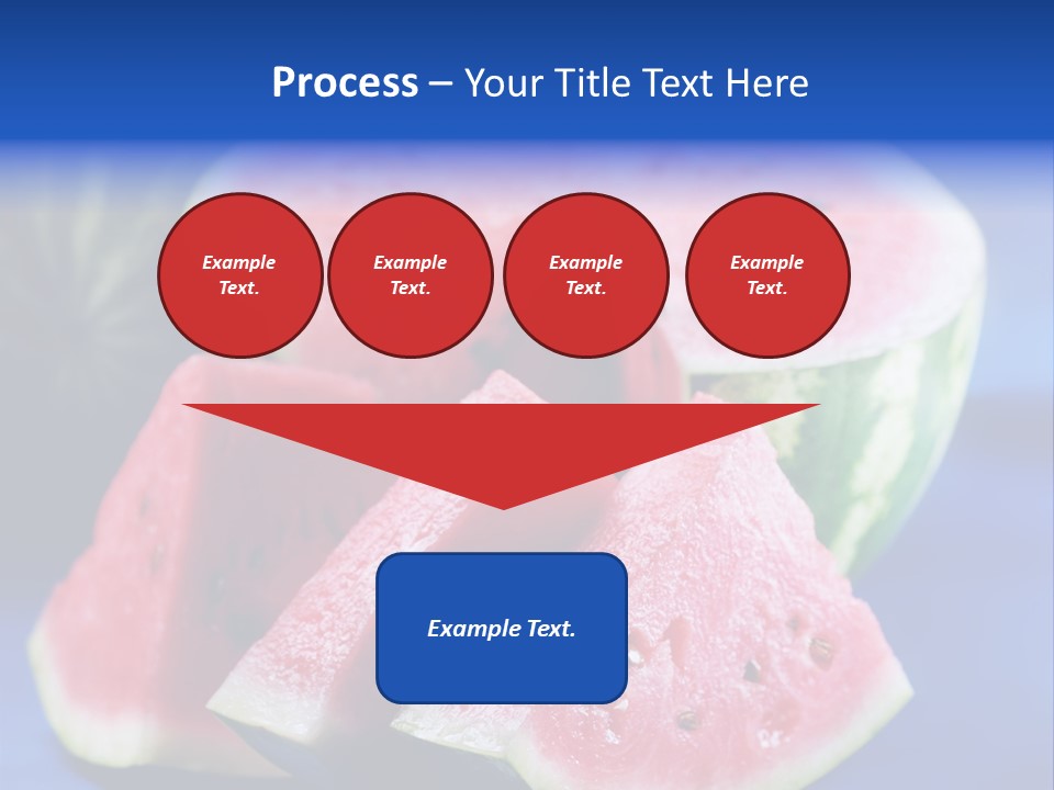 Water-Melon; Objects On Blue Background PowerPoint Template