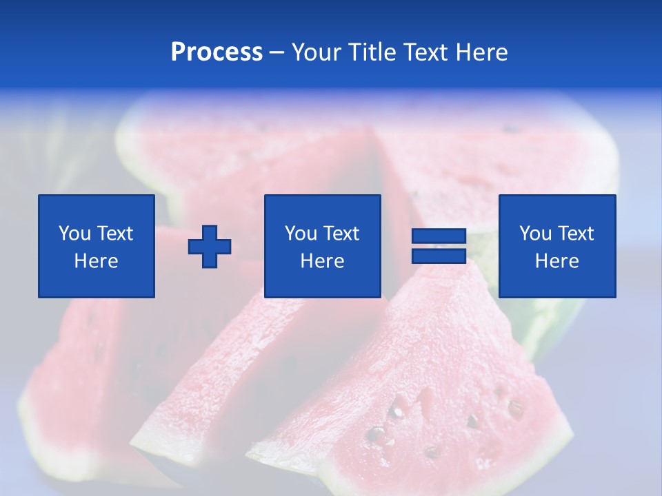 Water-Melon; Objects On Blue Background PowerPoint Template