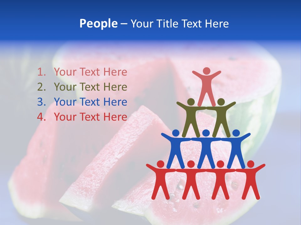 Water-Melon; Objects On Blue Background PowerPoint Template