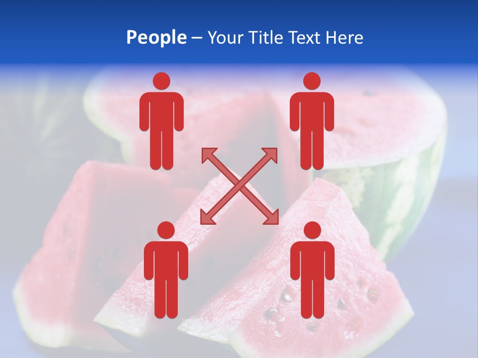 Water-Melon; Objects On Blue Background PowerPoint Template
