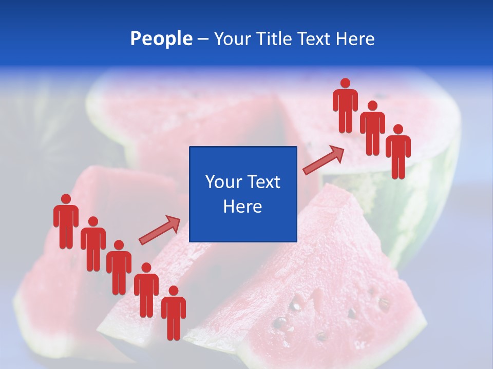 Water-Melon; Objects On Blue Background PowerPoint Template