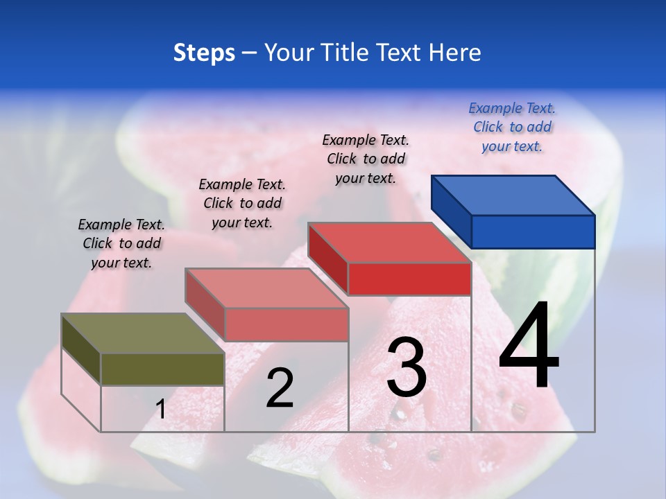 Water-Melon; Objects On Blue Background PowerPoint Template