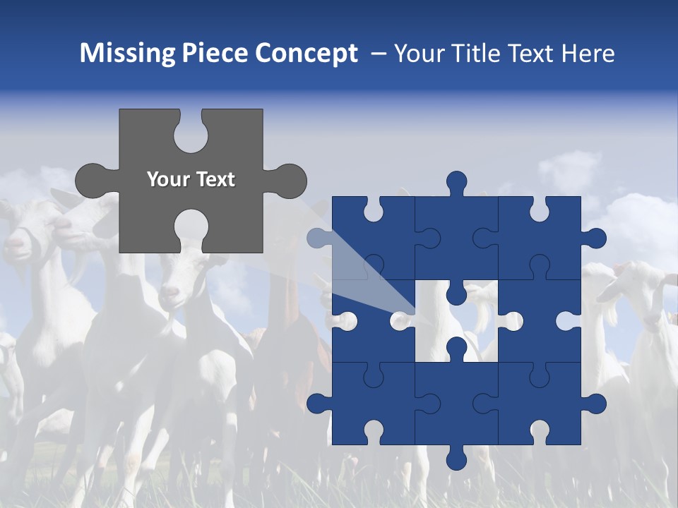 A Herd Of Goats, Seen From Below, Against A Blue Sky PowerPoint Template