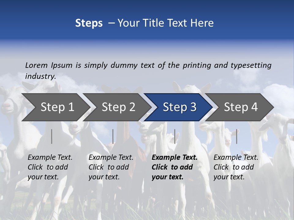 A Herd Of Goats, Seen From Below, Against A Blue Sky PowerPoint Template