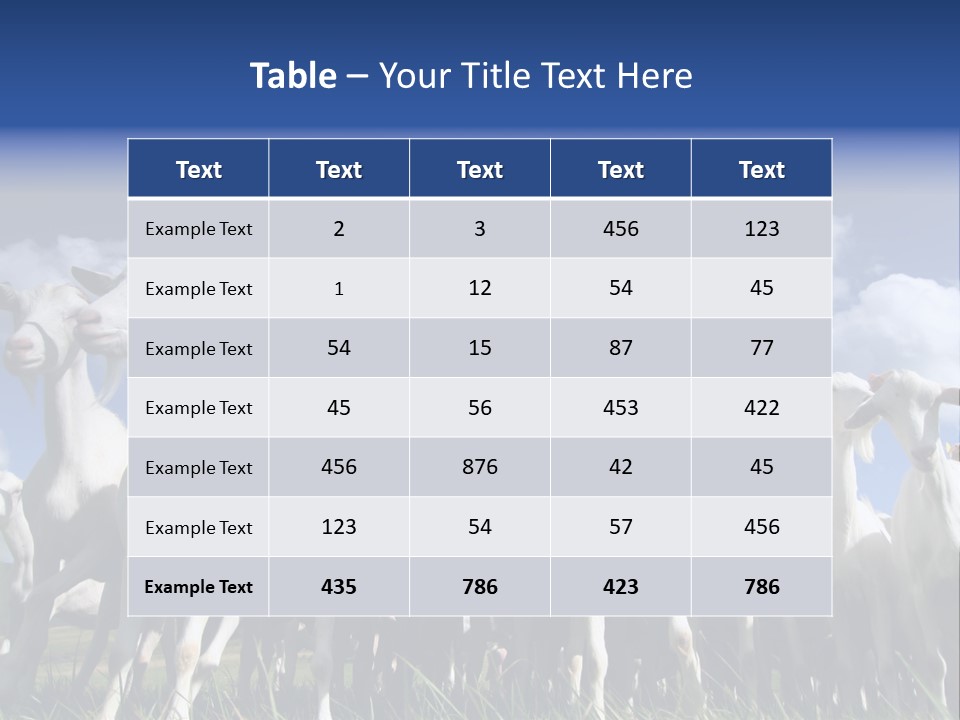 A Herd Of Goats, Seen From Below, Against A Blue Sky PowerPoint Template