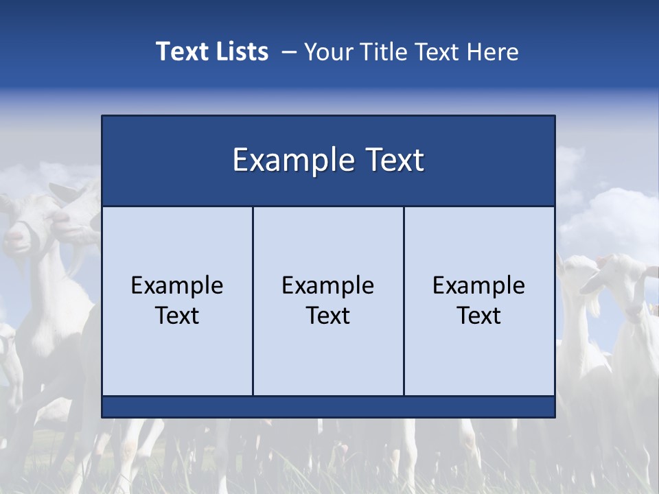 A Herd Of Goats, Seen From Below, Against A Blue Sky PowerPoint Template