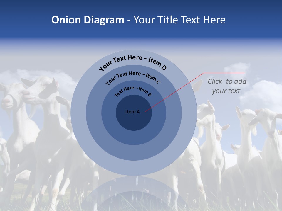 A Herd Of Goats, Seen From Below, Against A Blue Sky PowerPoint Template