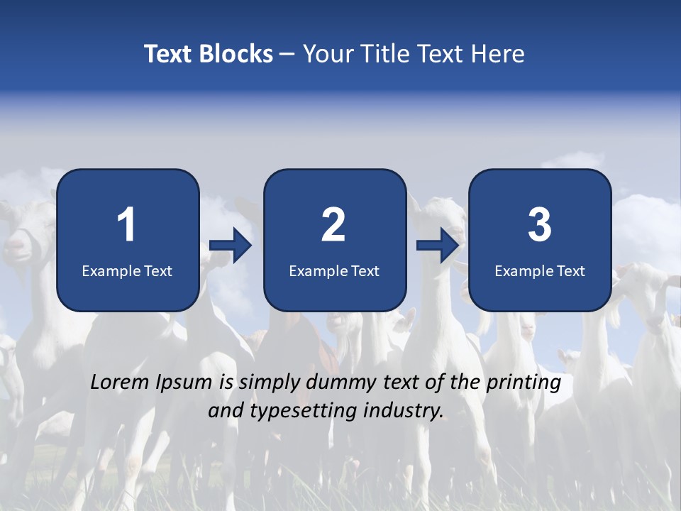 A Herd Of Goats, Seen From Below, Against A Blue Sky PowerPoint Template